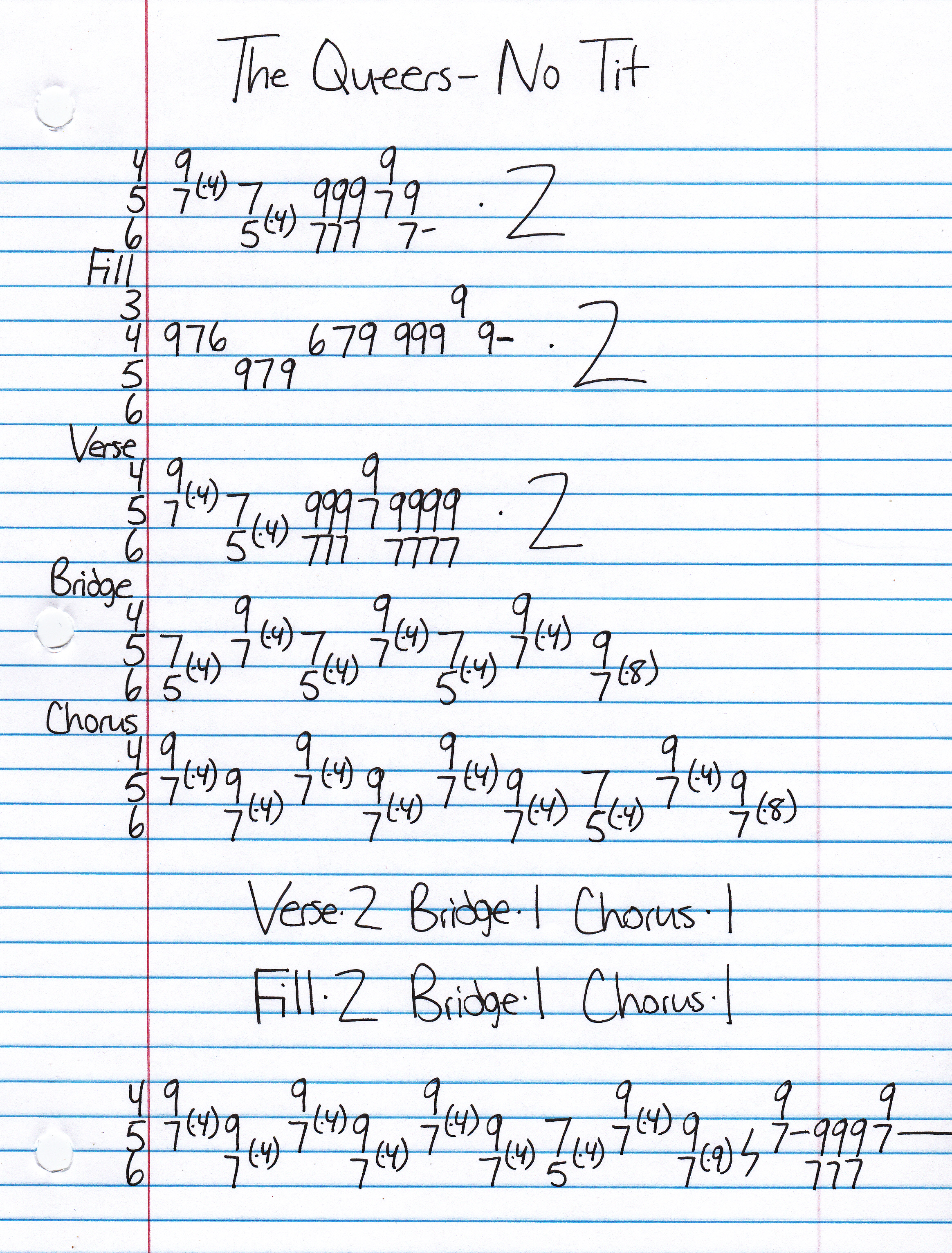 High quality guitar tab for No Tit by The Queers off of the album Don't Back Down. ***Complete and accurate guitar tab!***